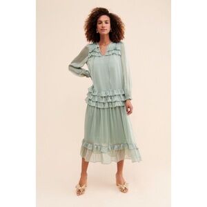 Current Air Layered Ruffle Midi Dress